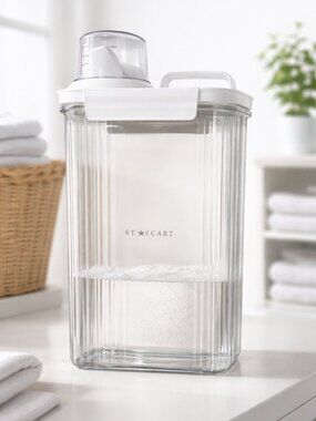 StarCart Laundry Detergent Dispenser Clear Jug w/ Measuring Cup Lid LargeNWOT